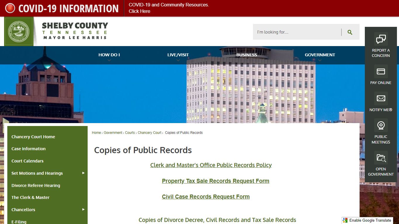 Copies of Public Records | Shelby County, TN - Official ...